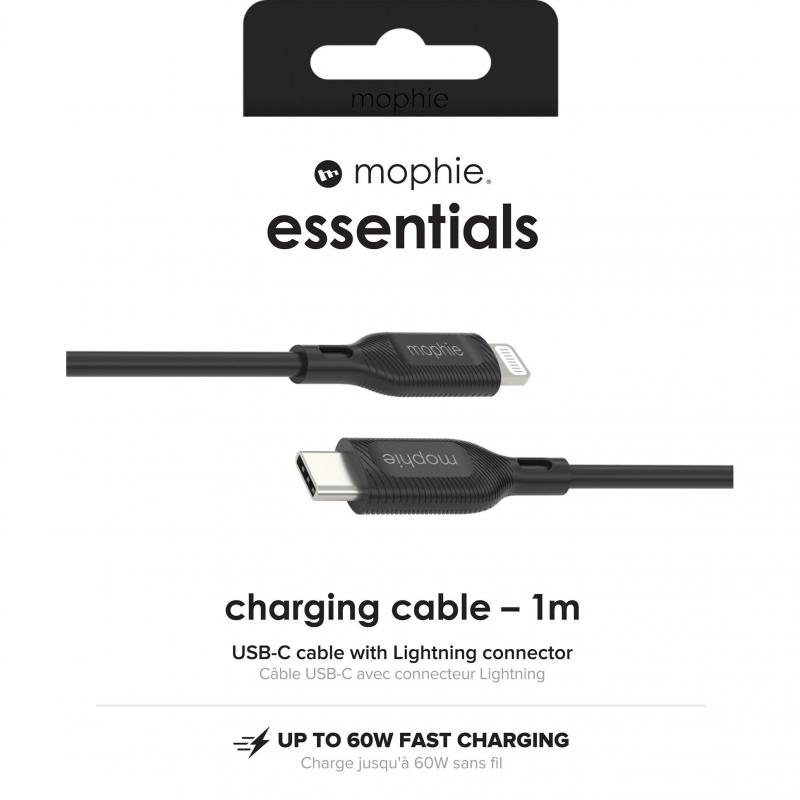 Mophie Essentials Lightning to USB-C Sync & Charge Cable, 1.00 m ( 3.28 ft ), Black — 4