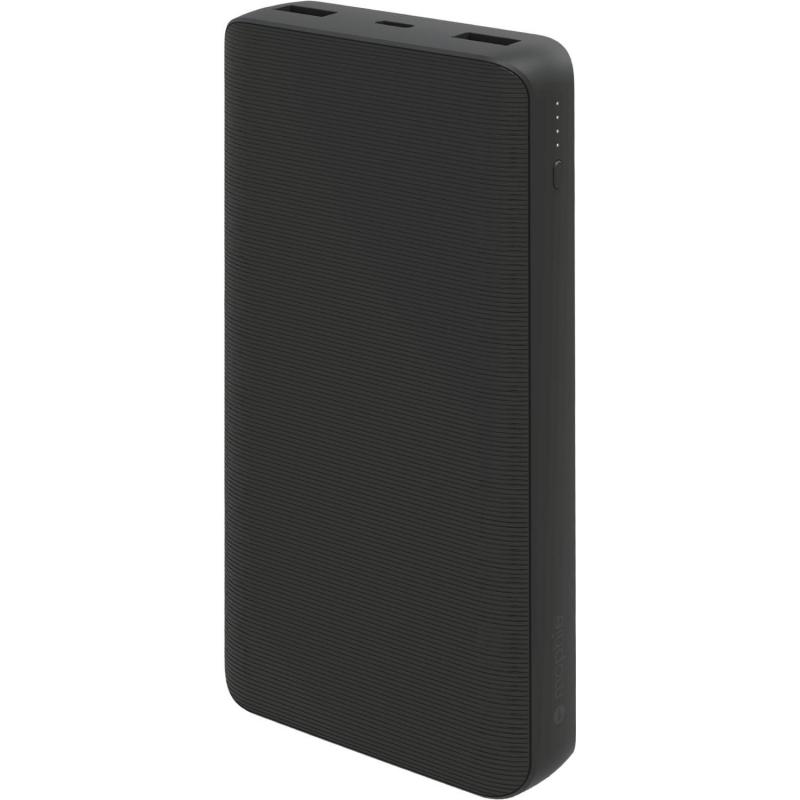 Mophie Essentials Powerstation 20K, Fast Battery Charging, 20000 mAh, 3 USB (1X USB-C/2X USB), Black
