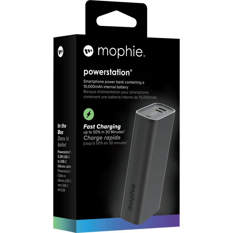 Mophie Powerstation 10K, PD Fast Charging, 10000 mAh, Dual USB-C, Black — 4