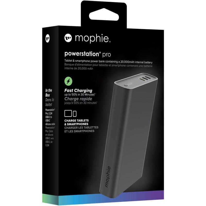Mophie Powerstation Pro PD Fast Charging, 20000 mAh, 3 USB-C, Black — 4