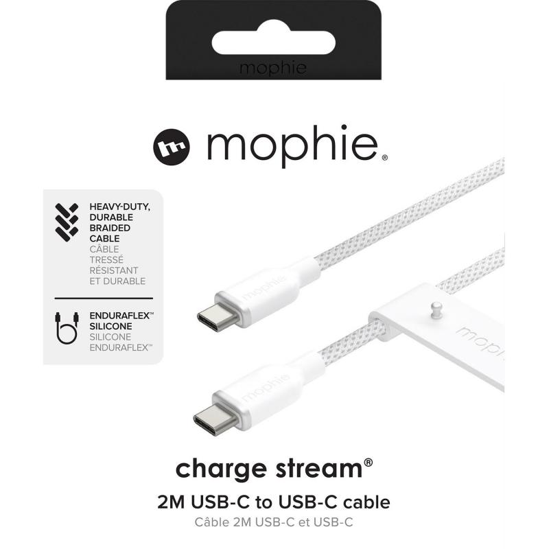 Mophie charge stream USB-C to USB C Sync & Charge Cable, 2.00 m ( 6.56 ft ), White — 2