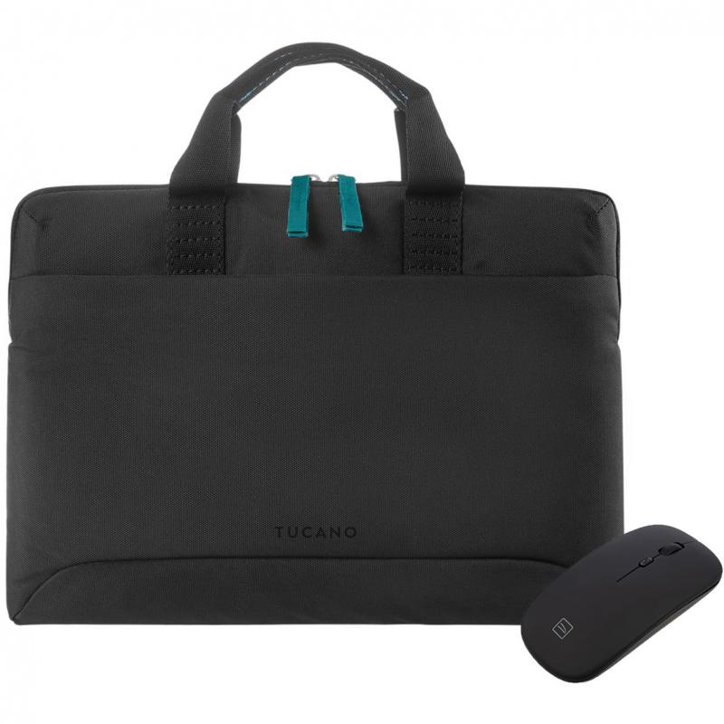 TUCANO Smilza Laptop Messenger Bag with Accessory, for 15"/16" (Device), Black