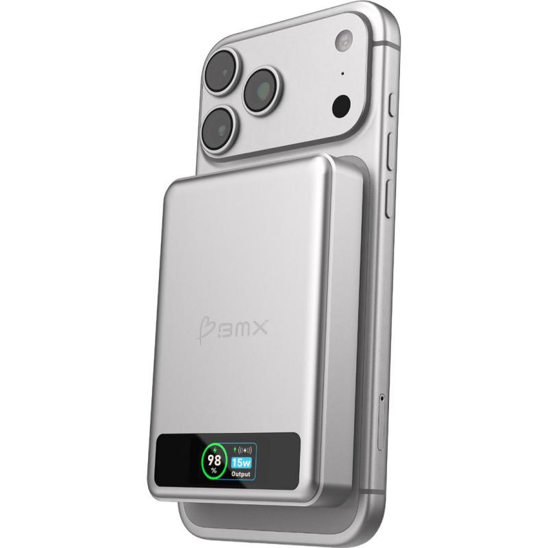 BMX SolidSafe Power Bank, Fast Battery Charging, 10000 mAh, Dual USB-C, Silver — 3