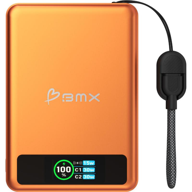 BMX SolidSafe Power Bank, Fast Battery Charging, 10000 mAh, Dual USB-C, Orange — 2