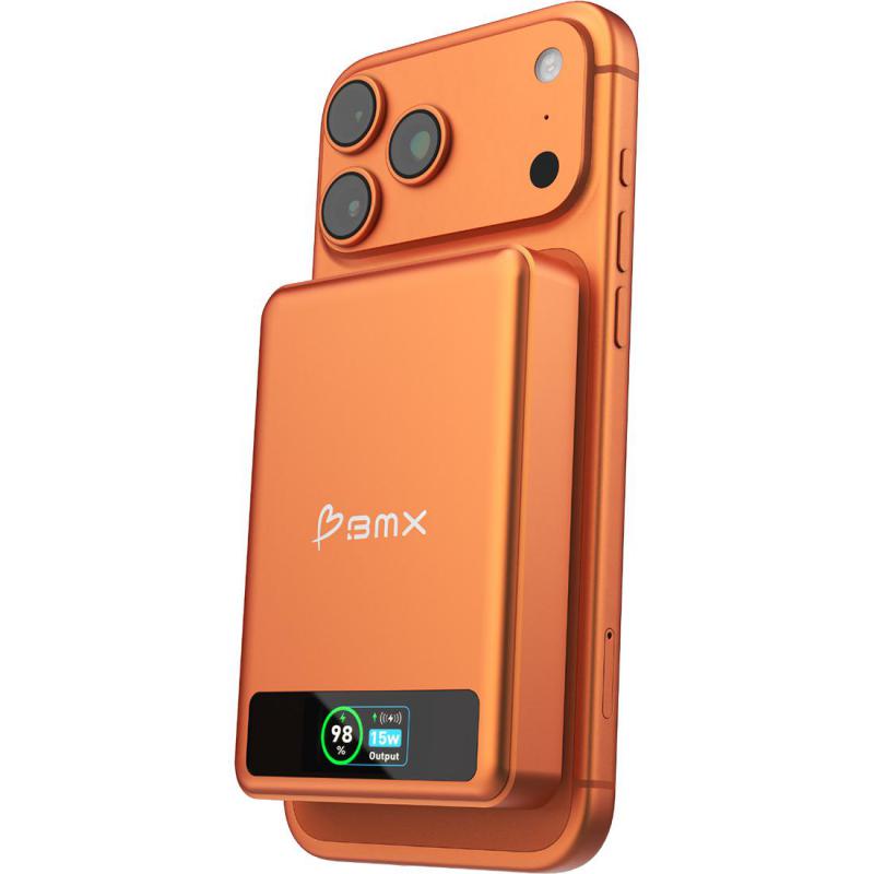 BMX SolidSafe Power Bank, Fast Battery Charging, 10000 mAh, Dual USB-C, Orange — 3