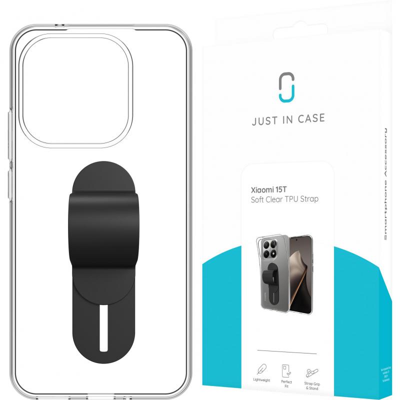 Just in Case Soft Back Cover Mobile Case with Strap, for Xiaomi 15T, Clear