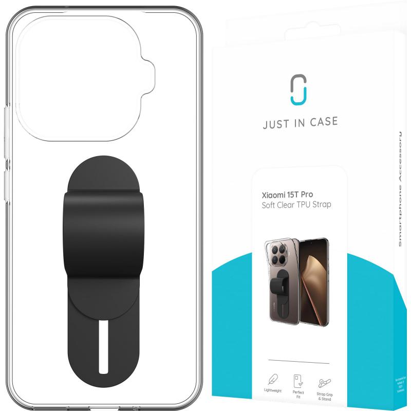 Just in Case Soft Back Cover Mobile Case with Strap, for Xiaomi 15T Pro, Clear