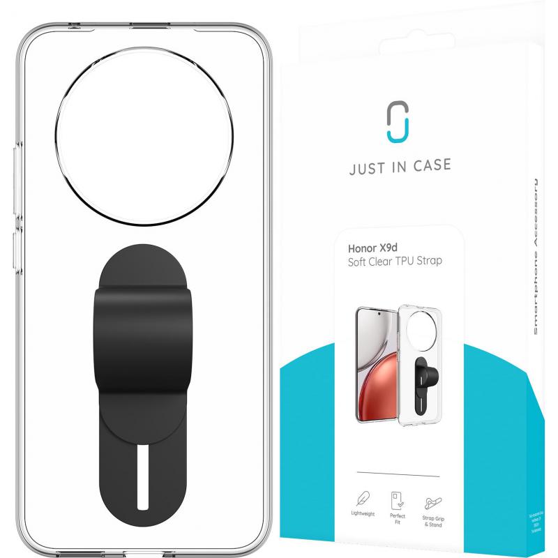 Just in Case Soft Back Cover Mobile Case with Strap, for Honor X9d 5G, Clear