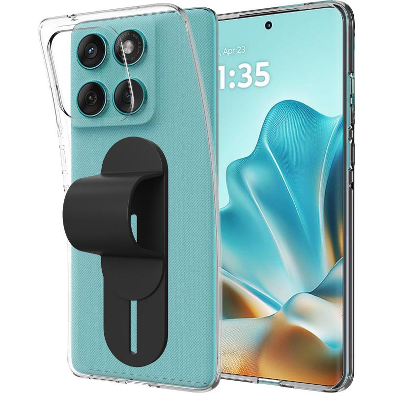 Just in Case Soft Back Cover Mobile Case with Strap, for Motorola edge 60 fusion, Clear — 3