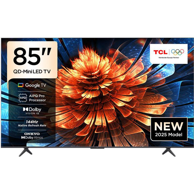 TCL 85" Smart TV, 4K Mini-LED, 120 Hz/144 Hz (VRR), Black, Q6C MINI LED