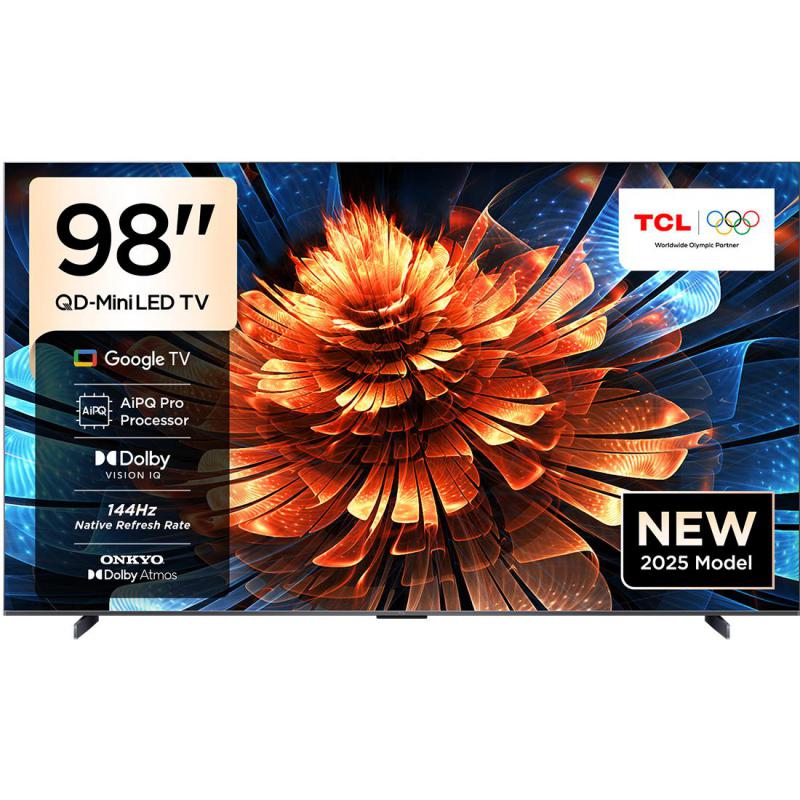 TCL 98" Smart TV, 4K Mini-LED, 120 Hz/144 Hz (VRR), Black, Q6C MINI LED