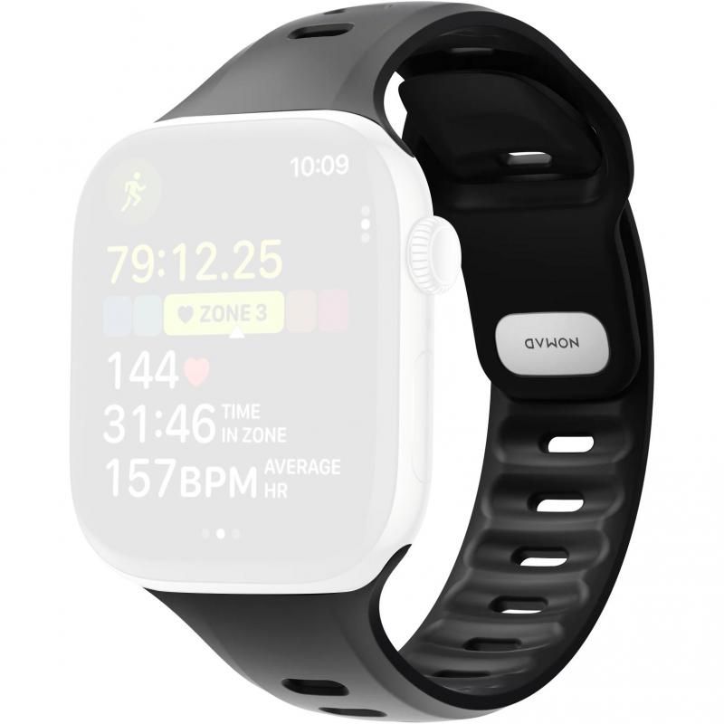 Nomad Tempo Wrist Strap, for Watch Ultra 3/Watch Ultra 2/Watch Series 11 46/Watch Series 10 46, FKM Fluoroelastomer Rubber, Black