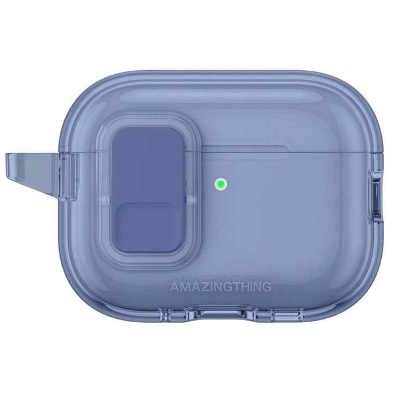 Amazing Thing MINIMAL Earbuds Case, for Apple AirPods Pro 3, Clear/Blue