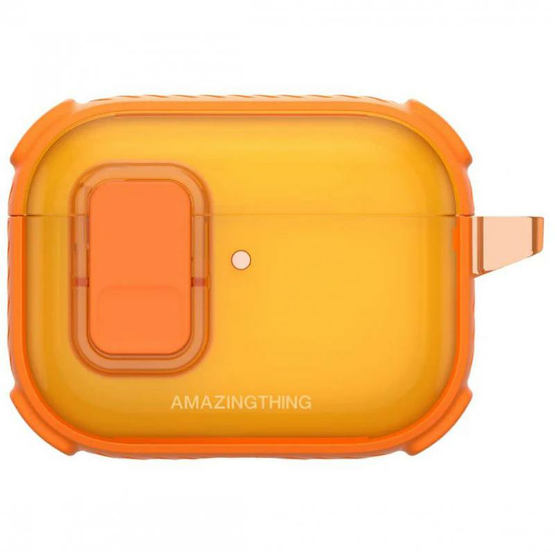 Amazing Thing Titan Pro Mag Earbuds Case, for Apple AirPods Pro 3, Clear Orange