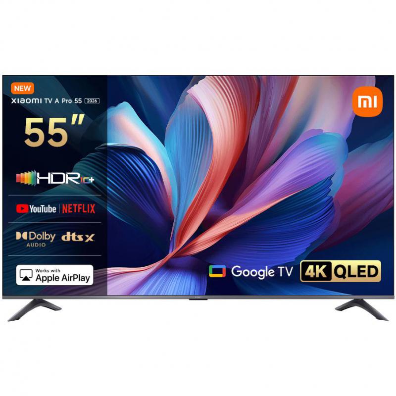 Xiaomi 55" Smart TV, 4K QLED, 60 Hz, Black, TV A Pro 2026