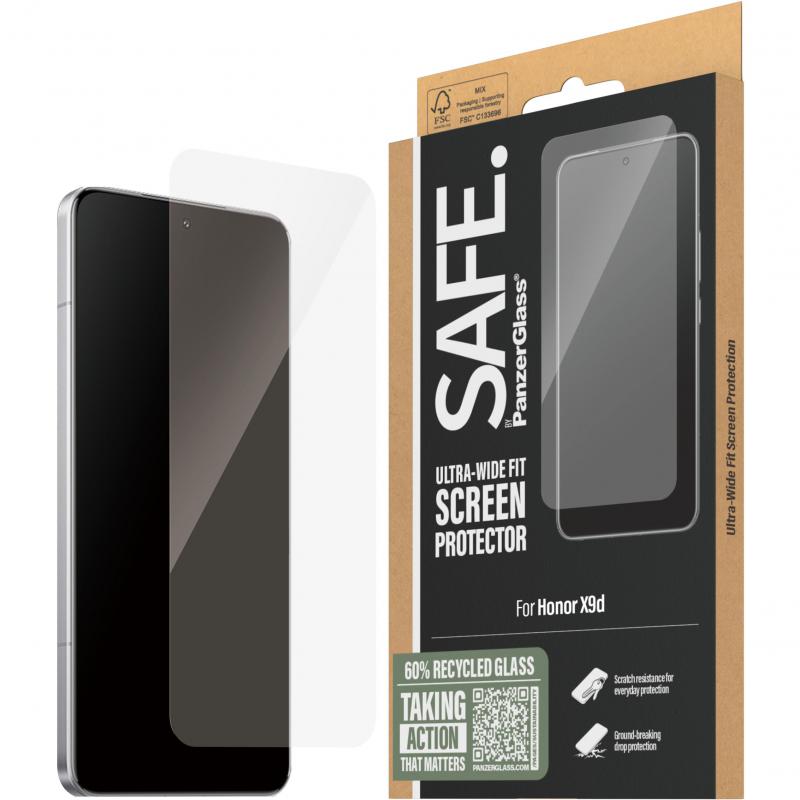 SAFE Case Friendly Smartphone Screen Protector, for Honor X9d 5G, Tempered Glass, Edge-to-Edge, Black