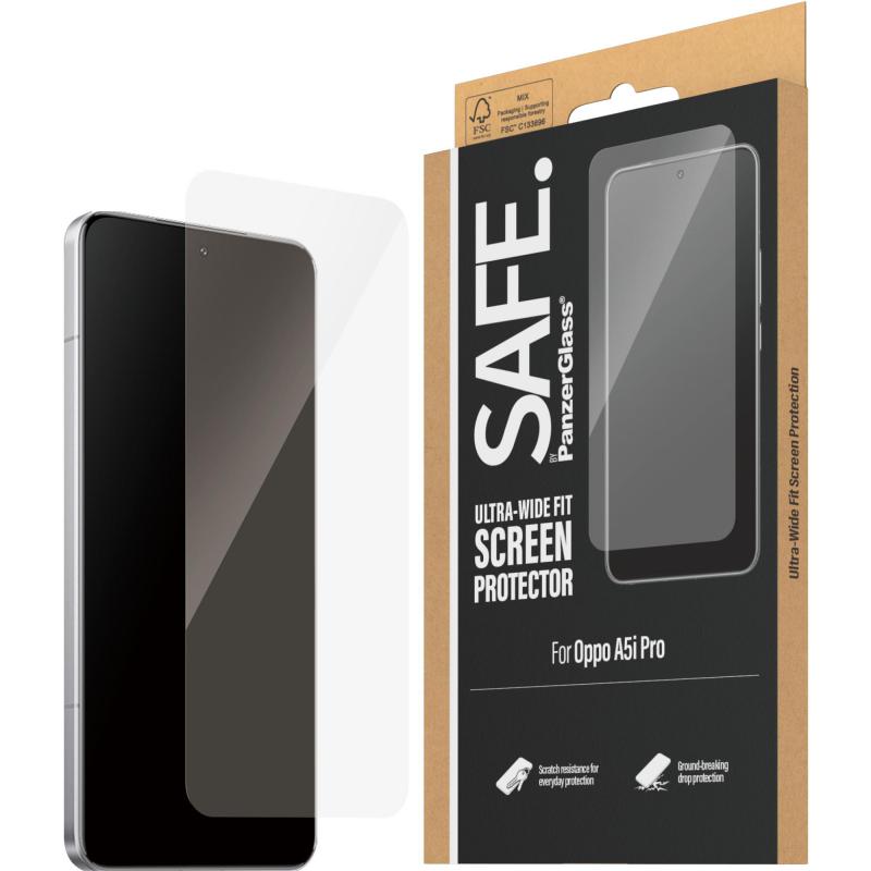 SAFE Case Friendly Smartphone Screen Protector, for OPPO A5i Pro, Tempered Glass, Edge-to-Edge, Black