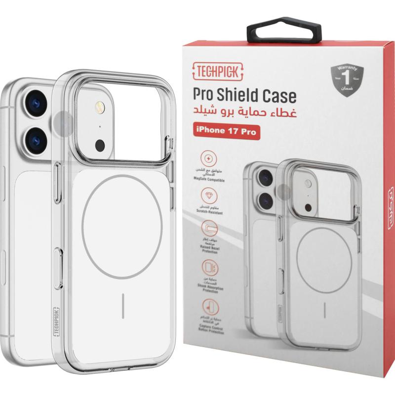 Techpick Pro Shield Back Cover Mobile Case with MagSafe, for iPhone 17 Pro, White