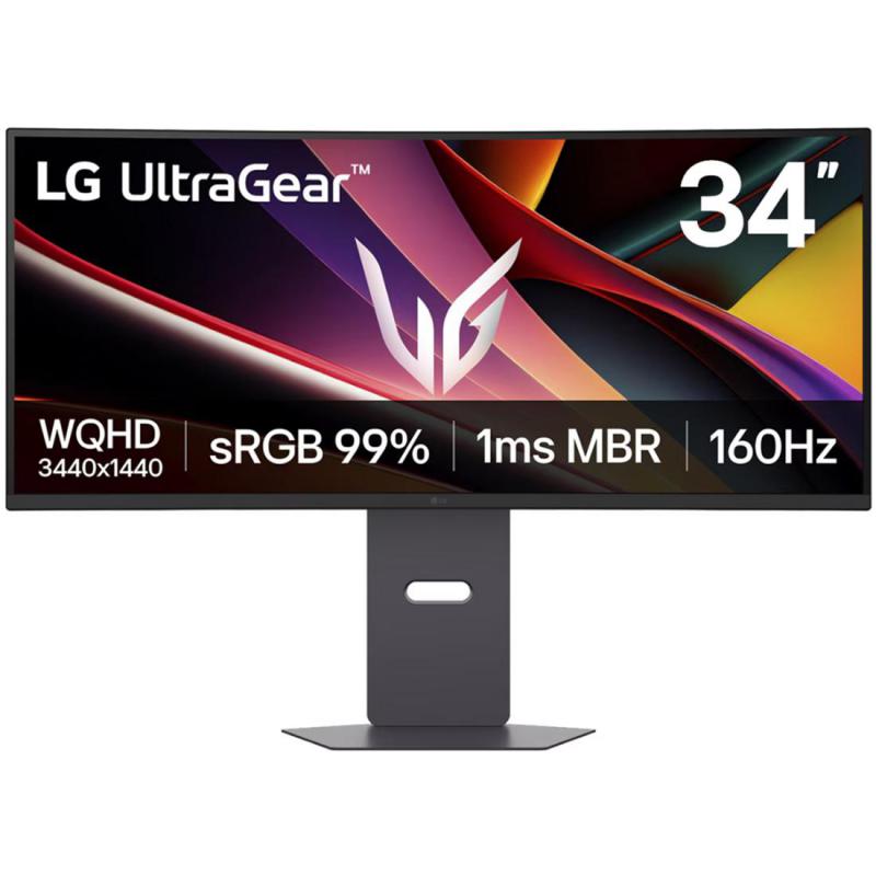 LG UltraGear 34" Gaming Monitor, WLED, LED, 160 Hz, 1ms (MBR), Black