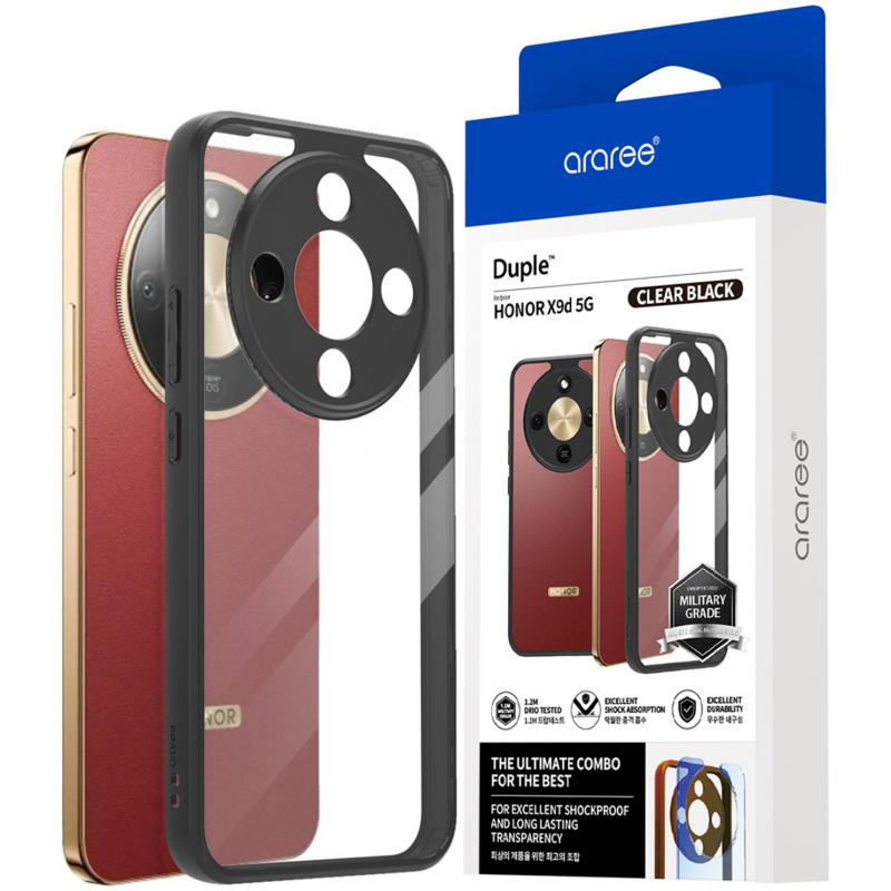 Araree Duple Back Cover Mobile Case, for Honor X9d 5G, Clear/Black