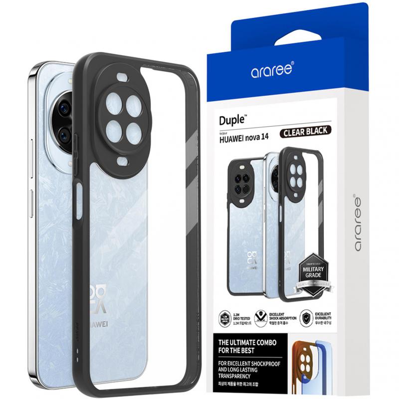 Araree Duple Back Cover Mobile Case, for Huawei nova 14, Clear/Black