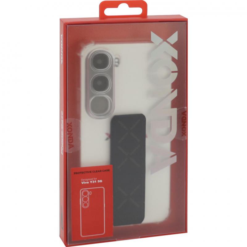 Xonda Back Cover Mobile Case with Strap, for vivo Y31 5G, Clear