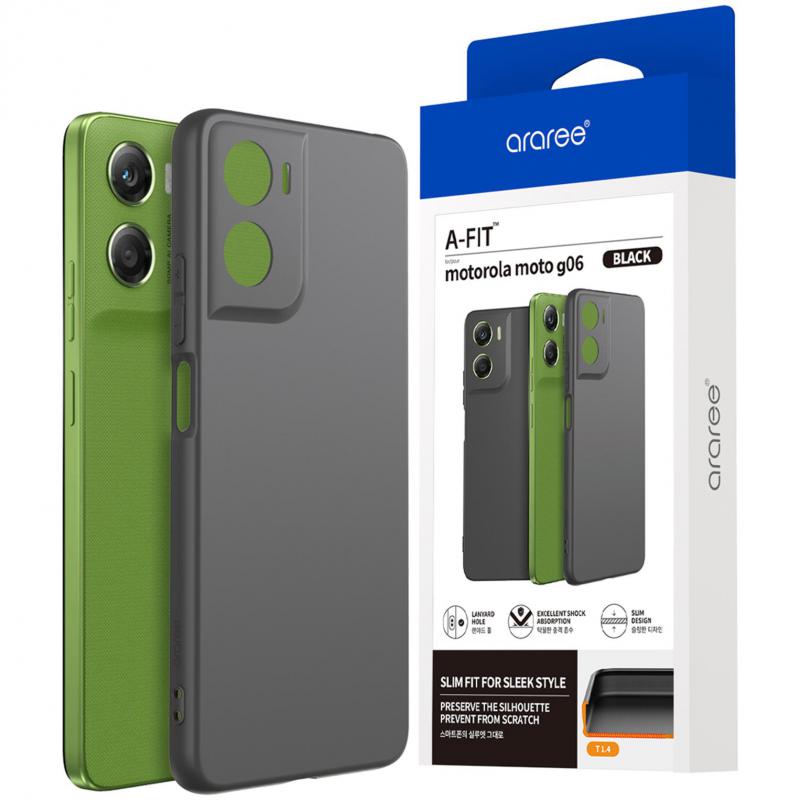 A-Fit Back Cover Mobile Case, for Motorola moto g06, Black