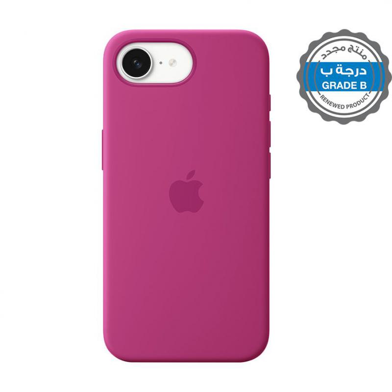 Renewed Grade B Apple Silicone Back Cover Mobile Case, for iPhone 16e, Fuchsia