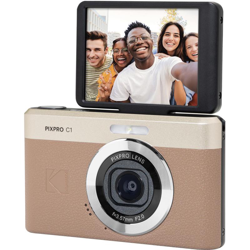 Kodak PIXPRO C1 Point and Shoot Camera, 13 MP, Brown