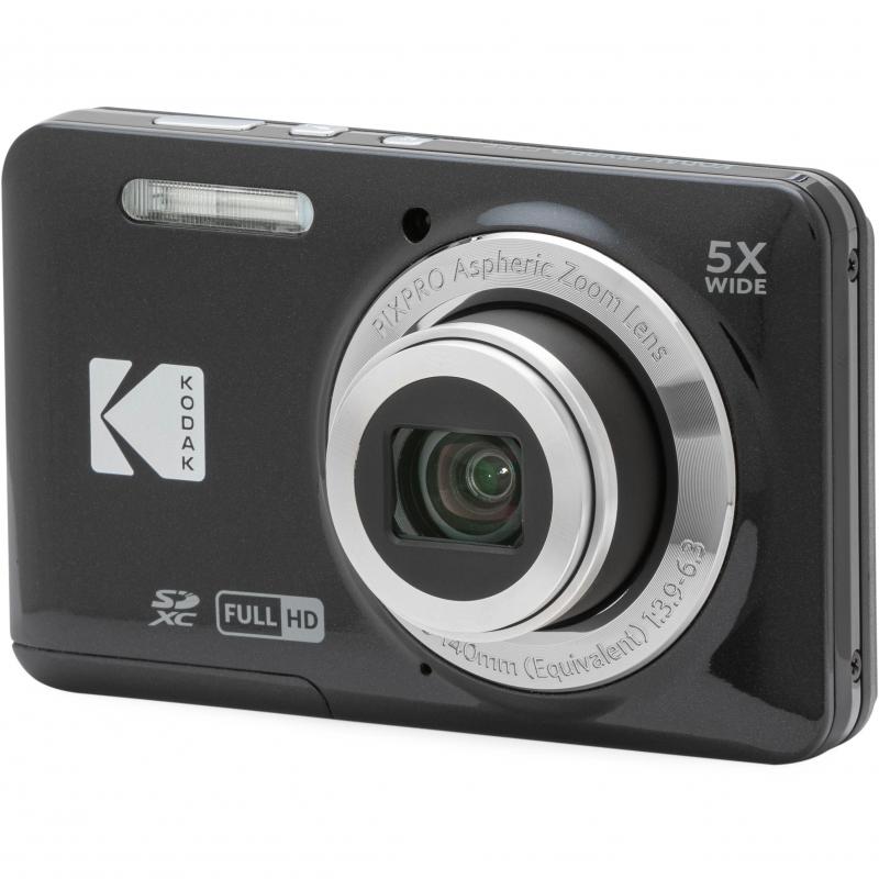 Kodak FZ55 Point and Shoot Camera, 16.35 MP, 5X Optical Zoom, Black