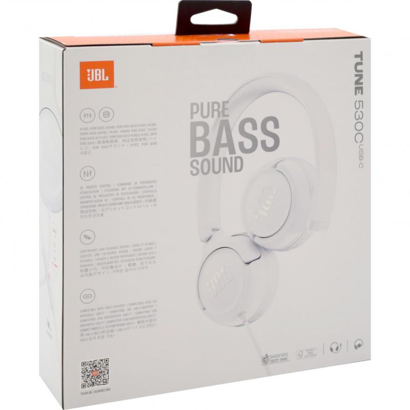 JBL Tune 530BT On-Ear Headphones, Bluetooth, USB (Charging), Built-in Microphone, White — 7