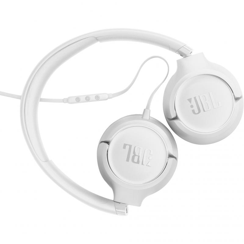 JBL Tune 530C On-Ear Headphones, Wired, Built-in Microphone, White — 5