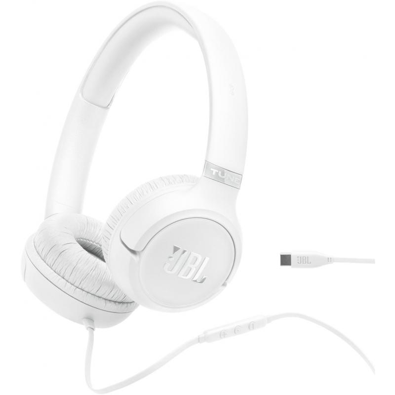 JBL Tune 530C On-Ear Headphones, Wired, Built-in Microphone, White — 2