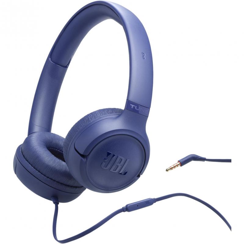 JBL Tune 530 On-Ear Headphones, Wired, Built-in Microphone, Blue
