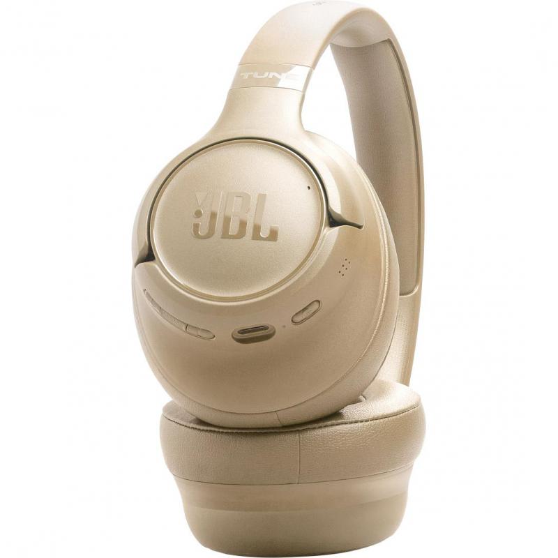 JBL T730 On-Ear Headphones, Active Noise Cancelling, Bluetooth, Built-in Microphone, Beige — 2