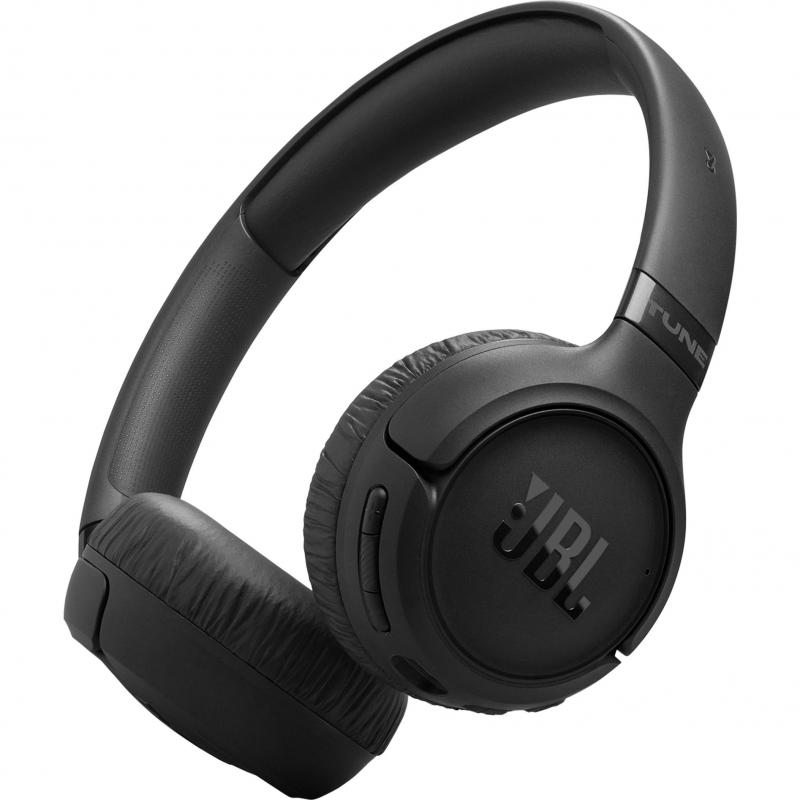 JBL T680 On-Ear Headphones, Active Noise Cancelling, Bluetooth, Built-in Microphone, Black