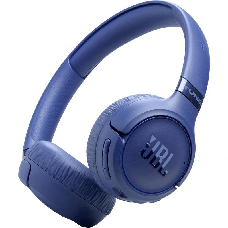 JBL On-Ear Headphones, Active Noise Cancelling, Bluetooth, Built-in Microphone, Blue