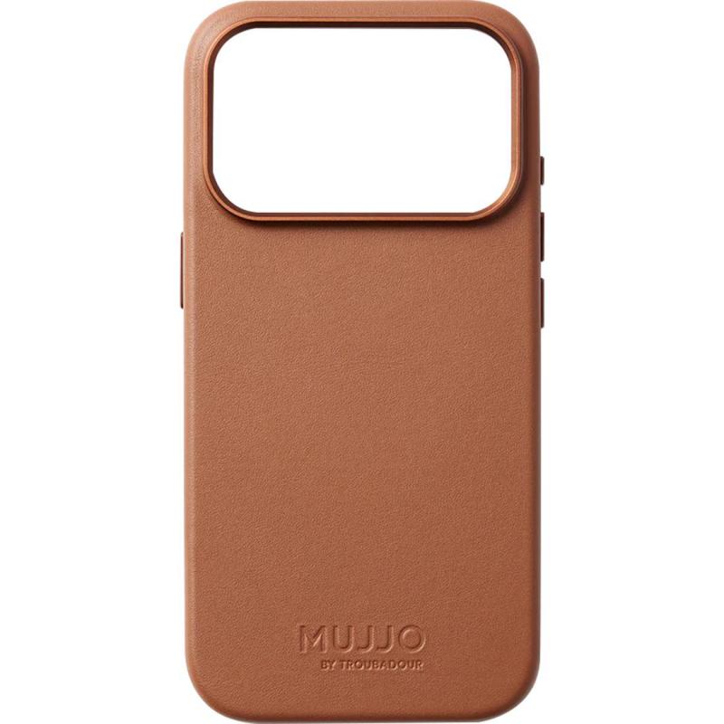 MUJJO Full Leather Back Cover Mobile Case with MagSafe, for iPhone 17 Pro, Tan