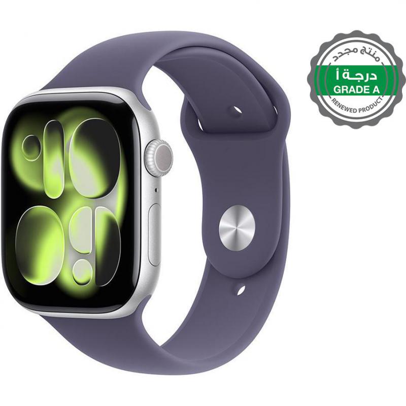 Renewed Grade A Apple Watch Series 11 46, GPS, Silver Aluminum Case/Purple Fog Sport Band - M/L