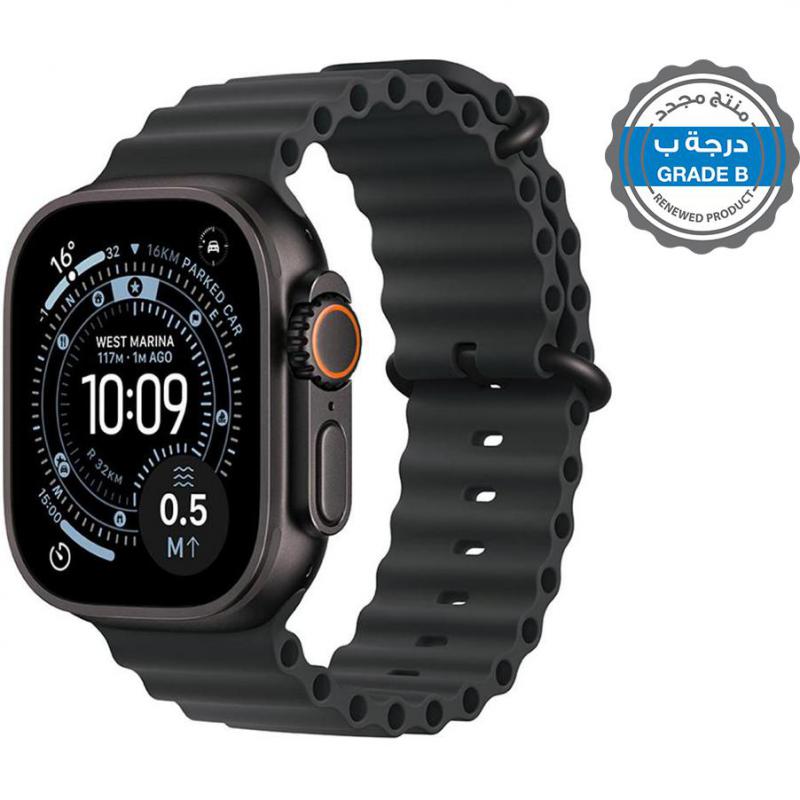 Renewed Grade B Apple Watch Ultra 3, GPS + Cellular, Black Titanium Case/Black Ocean Band
