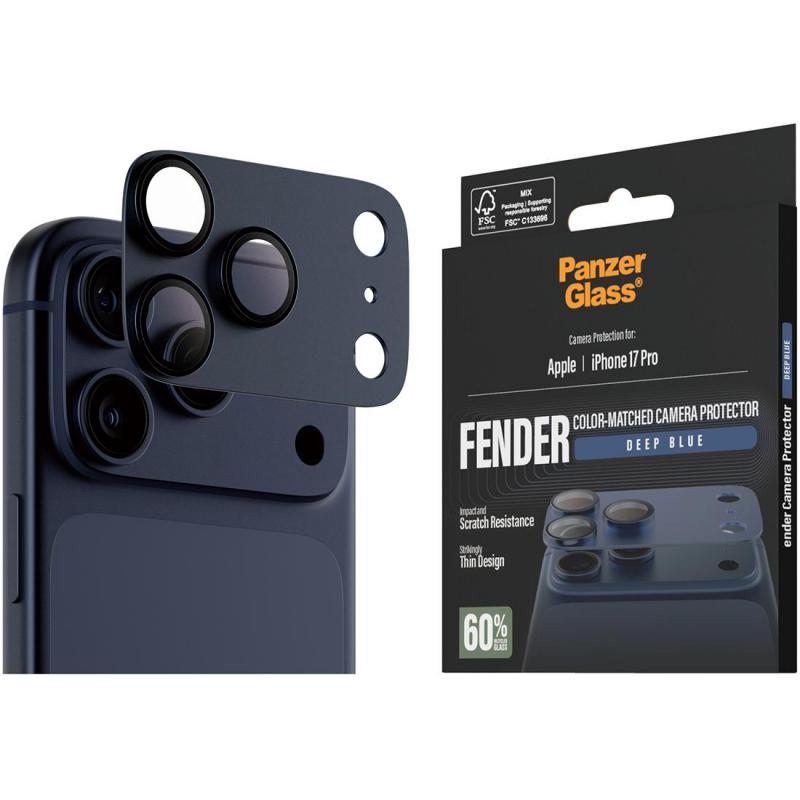 PanzerGlass Fender Color-Matched Camera Protector (Full Frame) Smartphone Camera Accessory, for iPhone 17 Pro, Deep Blue