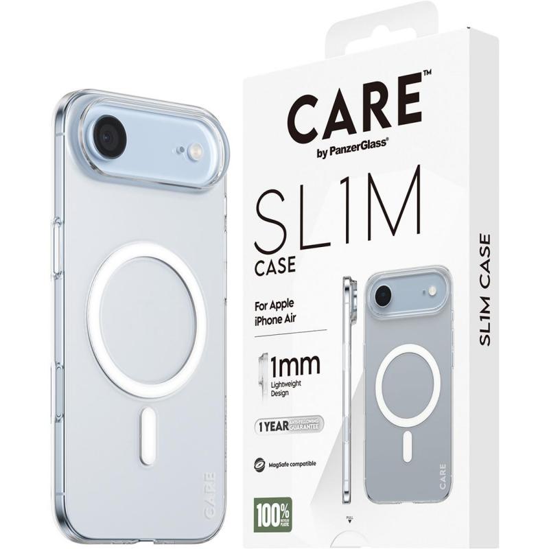 PanzerGlass SL1M Back Cover Mobile Case with MagSafe, for iPhone Air, Transparent
