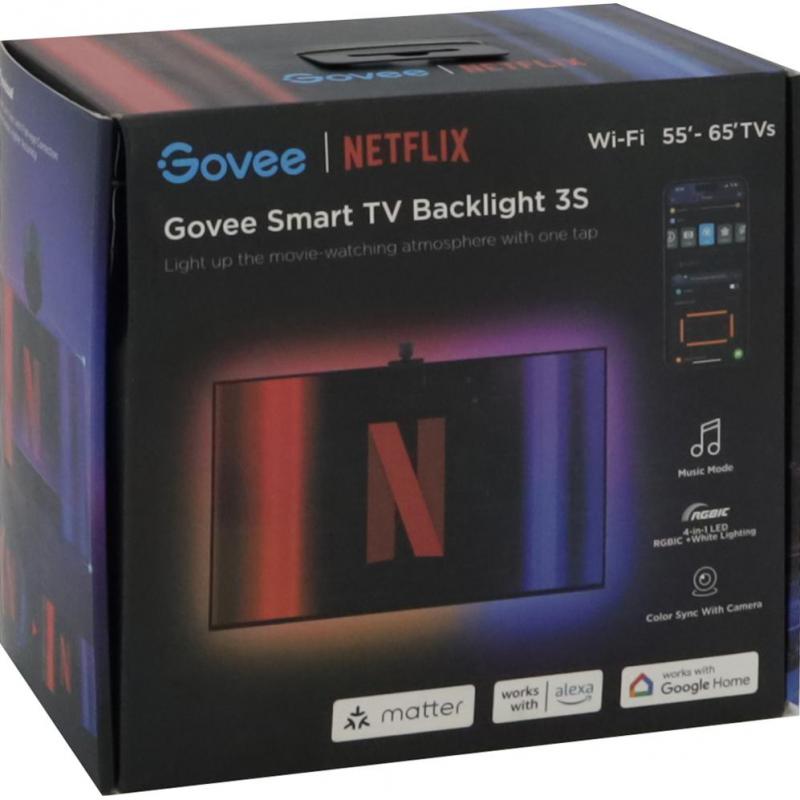 Govee H6098 Smart TV Backlight 3S, Wi-Fi/Bluetooth, Black