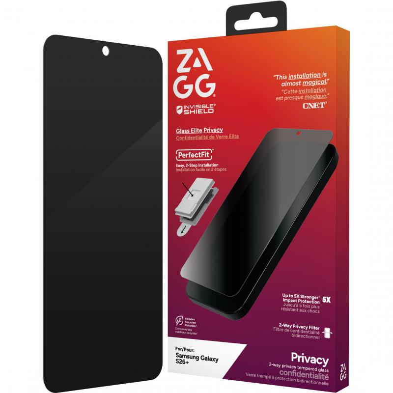 Invisible Shield Glass Elite Privacy Smartphone Screen Protector, for Samsung Galaxy S26+/Galaxy S26 Edge, Made with Recycled Glass