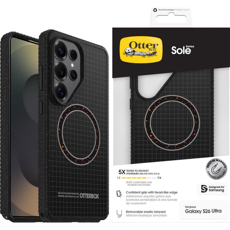 OtterBox Sole Magnetic Back Cover Mobile Case with MagSafe, for Samsung Galaxy S26 Ultra, Night Raid