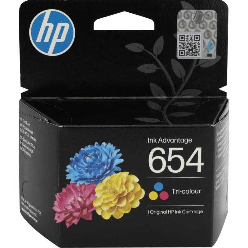 HP 654 Inkjet Cartridge, Tri-colour (Cyan;Magenta;Yellow)