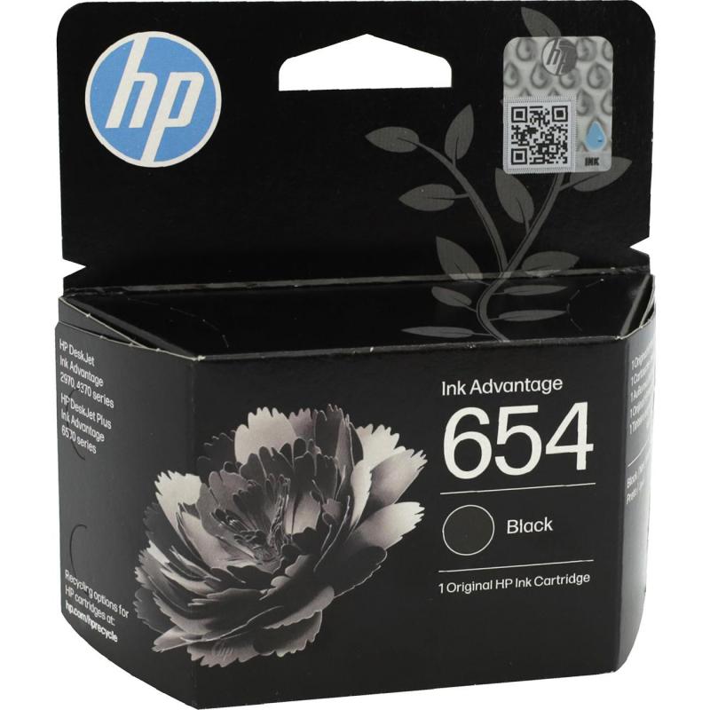 HP 654 Inkjet Cartridge, Black