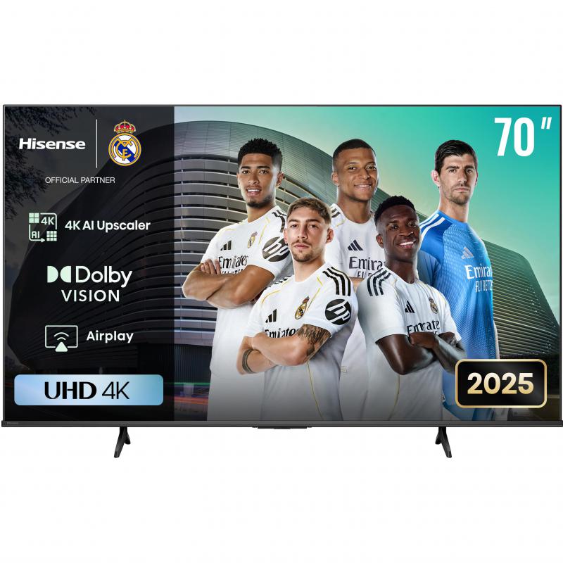 Hisense 70" Smart TV, 4K LED, 60 Hz, Black, A6Q