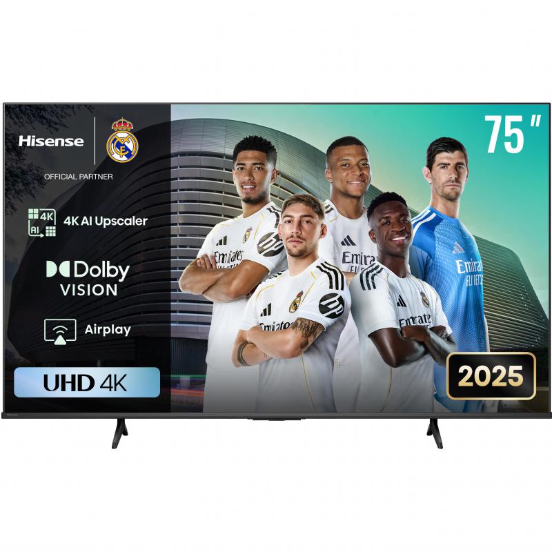Hisense 75" Smart TV, 4K LED, 60 Hz, Black, A6Q