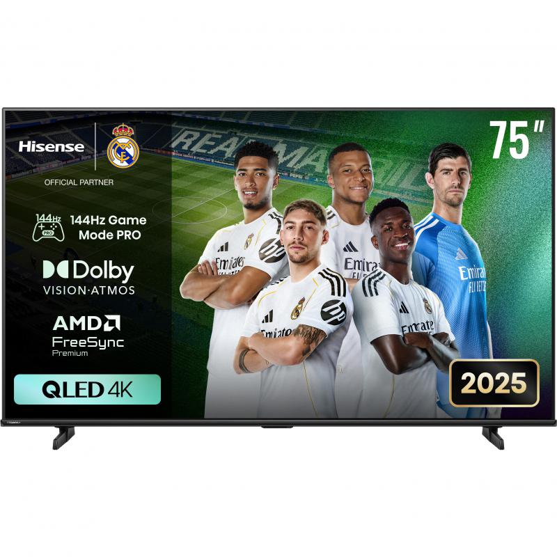 Hisense 75" Smart TV, 4K QLED, 144 Hz, Black, Q7Q